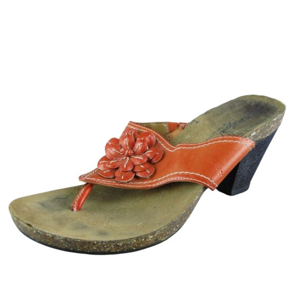Natural Soul Women's Elden Flip Flop Orange Synthetic Size 7M Gently Used 2025